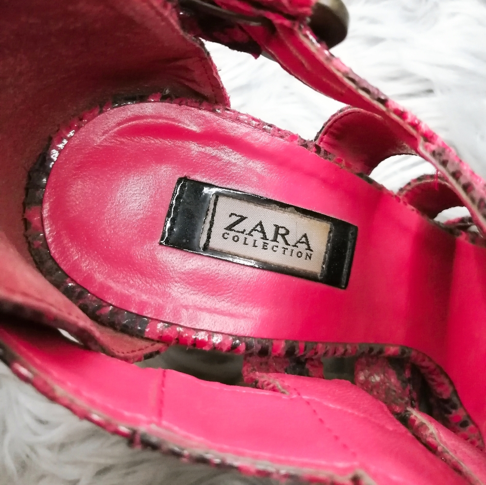 Zara Snakeskin Strappy Heels - Picture 4 of 5